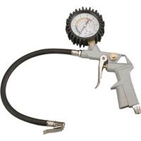 ProSource DQ1103L Tire Inflator with Gauge, 0 to 220 psi Pressure, Die-Cast Metal, Gray