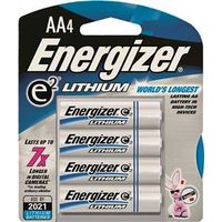 Energizer Ultimate Lithium L91 AA Battery, 1.5V, 3000mAh, Lithium, Iron Disulfide, Ever4PK