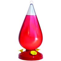 Perky-Pet Bird Feeder Dew Drop 32 oz 3-Port/Perch Acrylic Clear (273)