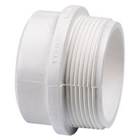 Canplas 2" PVC Pipe Adapter, Spigot x MNPT, White (192802)