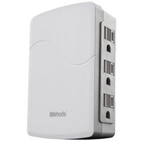 Woods 41261 6-Outlet Wall Tap Adapter, White