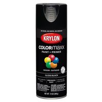 Krylon Gloss Black Enamel Spray Paint, 12 oz Can, 25 sq ft Coverage Area