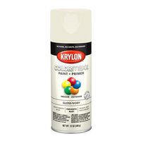 Krylon Gloss Ivory Enamel Spray Paint, 12 oz Can, Covers 25 sq ft, Solvent-Based