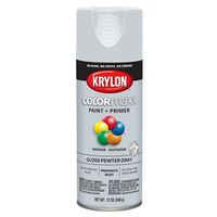 Krylon K05531007 Enamel Spray Paint, 12 Oz Can, Gloss, Pewter Gray