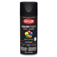 Krylon Flat Black Enamel Spray Paint, 12 oz Can, Covers 25 sq ft, Solvent-Based