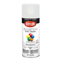 Krylon Enamel Spray Paint, 12 oz, 25 sq ft Coverage, Acrylic Base, Semi-Gloss, White