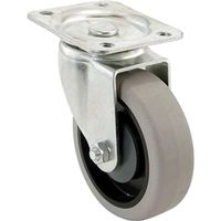 Shepherd Hardware 400 Series 9738 Swivel Caster, 5 in Dia TPR Wheel, Gray, 300 lb