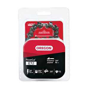 Oregon PowerCut E72 Chainsaw Chain, 20 in L Bar, 0.05 Gauge, 3/8 in Pitch, 72-Link