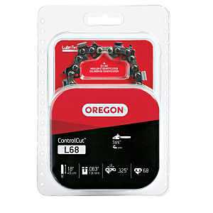 Oregon ControlCut L68 Chainsaw Chain, 18 in L Bar, 0.63 in Gauge, 0.325 in Pitch, 68-Link