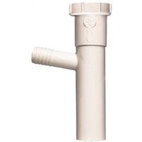 Plumb Pak PP66-4W Dishwasher Tailpiece, 1-1/2 in, 8 in L, Slip-Joint, Plastic, White