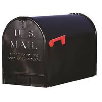 Gibraltar Mailboxes ST200B00 Series Rural Mailbox, Black, 3175 cu in Capacity, Galvanized Steel