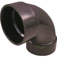 Canplas 4" ABS Sanitary Pipe Elbow, 90° Hub, Black (Model: 102254LBC)