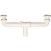 Plumb Pak PP930W Center Outlet, 1-1/2 in, Slip, Plastic, White 1-1/2" CTR Out Drain