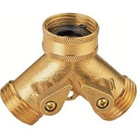Landscapers Select GB9105A3L Brass Y-Connector with Shut Off for Garden Hose and Faucet
