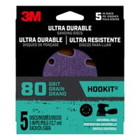 3M Power Sanding Disc, 5 in Diameter, 80 Grit, Coarse, 5-Hole, Ceramic Abrasive (27253)