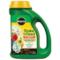 Miracle-Gro Shake 'n Feed All-Purpose Plant Food, 4.5 lb, Solid, 12-4-8 N-P-K Ratio