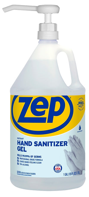 Zep 087824 Instant Hand Sanitizer Gel, Clear, 1 Gal Container