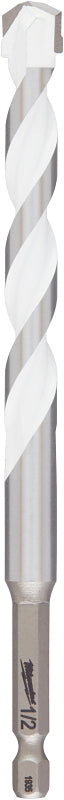 Milwaukee SHOCKWAVE 48-20-8892 Drill Bit, 1/2 in Dia, 6 in OAL, Multi-Material, Twist Flute, 1/4 in Dia Shank, Hex Shank