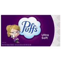 Puffs 35669 Non-Lotion Facial Tissue, 8.4 in L, 8.2 in W, Ultrasoft