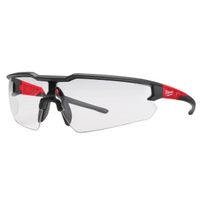 Milwaukee 48-73-2052 3-Piece Magnifying Safety Glasses, Clear Lens, Black/Red Frame, Anti-Scratch