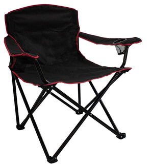 Seasonal Trends HQC01051-OR Quad Folding Chair, 89 cm W, 64 cm D, 90 cm H, 500 lb, Oxford Seat, Steel Frame, Black Frame