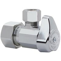 BrassCraft 1/2 x 3/8 in Compression Stop Valve, 125 psi, Brass Body, 2.16 in L