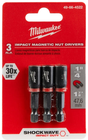 Milwaukee Nut Driver 1/4 in Drive 1-7/8 in L 1/4 in L Shank Hex Shank 3/PK (49-66-4522)
