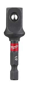 Milwaukee SHOCKWAVE Impact Socket Adapter, 1/4" Drive to 1/2" Output Drive, 2" Length