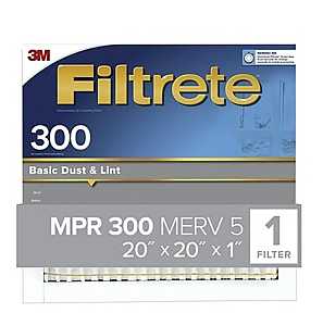 Filtrete Air Filter, 20" x 20", MERV 5, 300 MPR, Synthetic Frame (302-4)