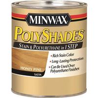 Minwax Waterbased Polyurethane Stain, Satin, Honey Pine, 0.5 pt Can