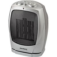 PowerZone Ceramic Oscillating Heater, 12.5 A, 120 V, 750/1500 W, 2 Heat Settings, Gray (PTC-903B)