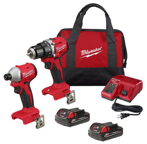 Milwaukee 2-Tool Combo Kit, Battery Included, 18V, Lithium-Ion (3692-22CT)