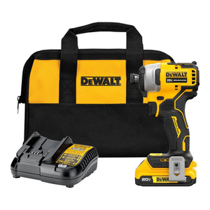 DEWALT ATOMIC 20V MAX Series DCF809D1 Cordless Compact Impact Driver Kit, Battery Included, 20 V, 2 Ah, 1/4 in Drive