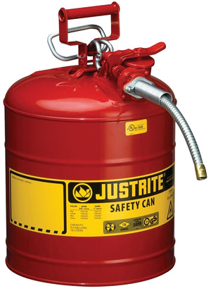 Justrite Safety Can, 5 Gal, Steel, Red (7250120)