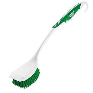 Libman 10" Long Handle Scrub Brush - 2" L Trim, Plastic, 5" W Brush, 17.63" OAL