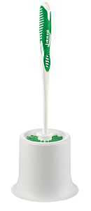 Libman 34 Toilet Bowl Brush with Caddy, 1 in L Trim, PET Bristle, White Holder