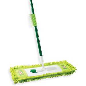 Libman 195 Deck Mop, 18-3/4 in W Microfiber Head, Polypropylene Handle, 58-1/4 in L, Green