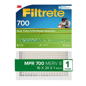 Filtrete 725-4 Air Filter, 24 in L x 16 in W, 8 MERV, 700 MPR