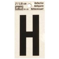 Hy-Ko Reflective Vinyl Letter "H", 1.5" W x 3" H, Black (RV-25/H)
