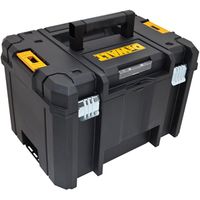 DEWALT TSTAK VI Series Deep Box, 66 lb, Plastic, Black Flap Top