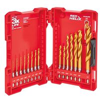 Milwaukee SHOCKWAVE Impact Duty RED HELIX 15-Piece Drill Bit Set, Steel, Titanium