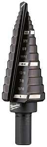 Milwaukee #8 Step Drill Bit, 1/2" to 1" Dia, 3-17/64" OAL, Straight Flute, 2-Flute, 3/8" Shank