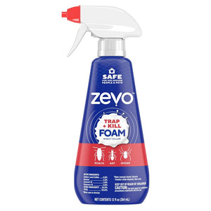 Zevo 810121290931 Trap and Kill Insect Killer, Foam, Spray Application, 12 oz