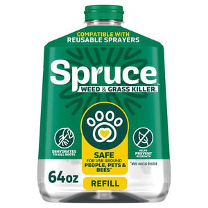 Spruce 810121300449 Weed and Grass Killer Refill, Liquid, Spray Application, 64 oz Bottle