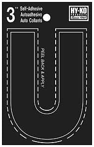 Hy-Ko Die-Cut Letter, Character U, 3" Black Vinyl