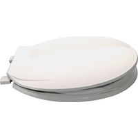 ProSource Round Plastic Toilet Seat with Plastic Hinge, White (KJ-883A1-WH)