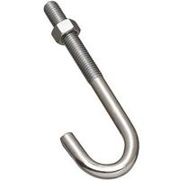 National Hardware J-Bolt, 1/2"-13 Thread, 3" Thread Length, 6" Length, 425 lb Working Load, Zinc-Plated Steel