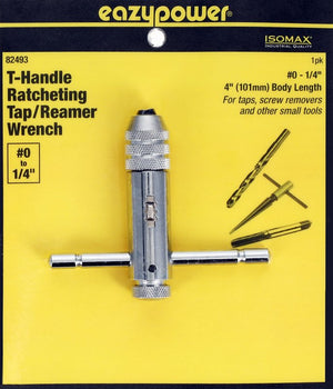 Isomax 82493 Tap and Die Ratcheting Wrench, #0 to 1/4 in Tap/Die, T Handle