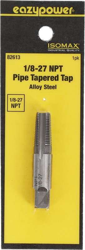 Isomax 82613 Pipe Tapered Tap, 1/8-27 Thread, NPT Thread, Tungsten Steel