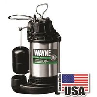 Wayne CDU980E Sump Pump, 1-Phase, 0.75 HP, 120V, 10A, 20 ft Max Head, 3571 GPH, Iron/Stainless Steel